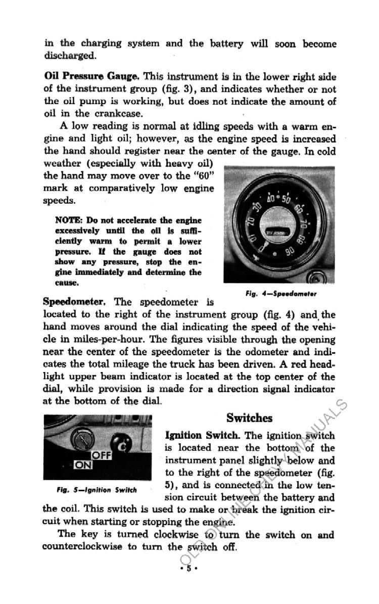 1954 Chevrolet Trucks Operators Manual Page 11